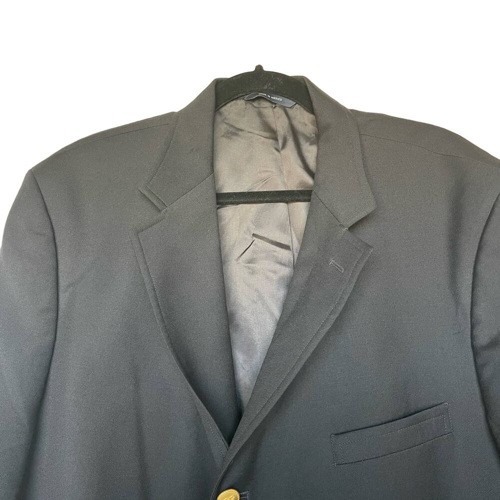 Brooks Brothers Men’s Brooksease Black Wool Blazer Gold Buttons Size 45R - Picture 3 of 16